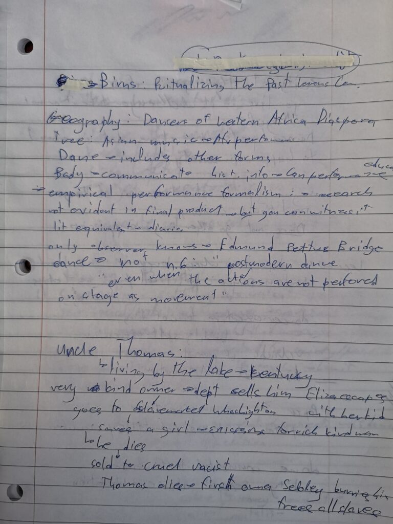 Photo of my notes